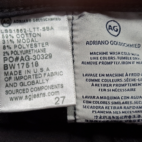 AG Adriano Goldschmied Black Jodi High-Rise Cropped Jeans   Size 27 - Picture 7 of 7